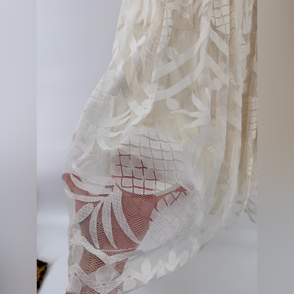 Anthropology White Pineapple Dress Sz. 4 - Picture 2 of 10